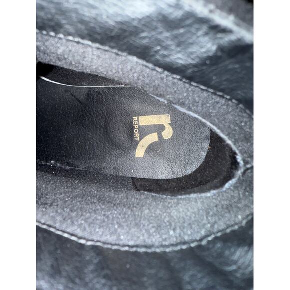 Report Black Suede Wedge Booties Women's Size 9 Fringe Tassel Ties - Picture 12 of 13